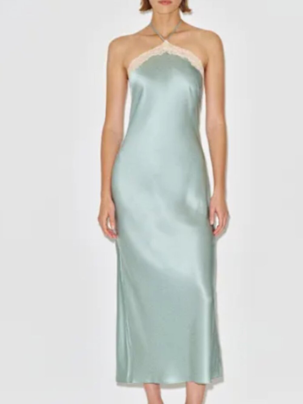 Reformation Aara Silk Dress Aquamarine S - Picture 3 of 7